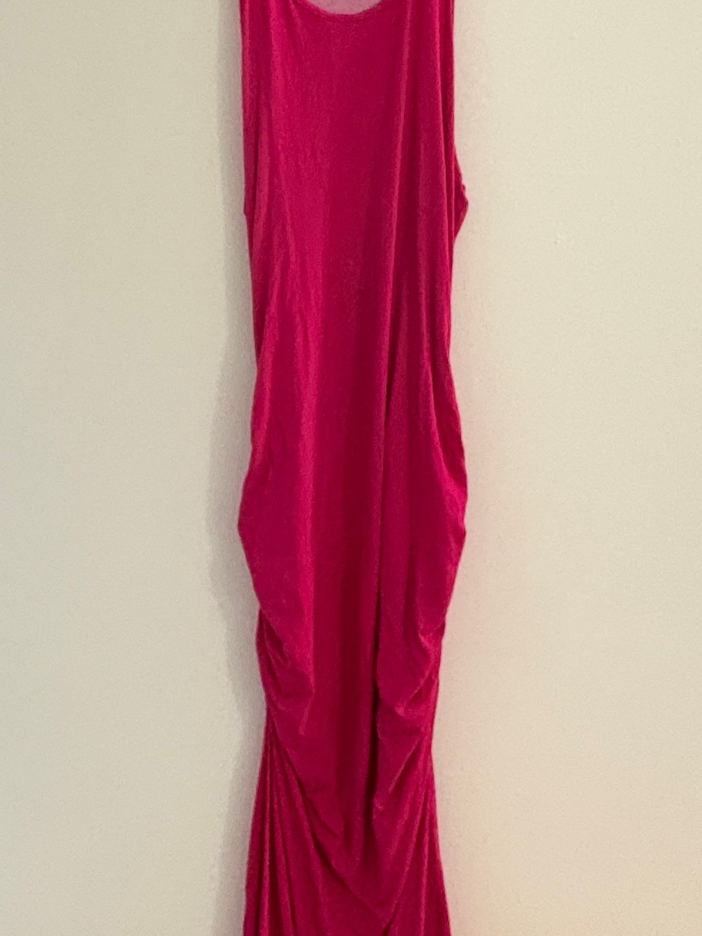 Women’s Hot Pink Sleeveless Ruched Dress